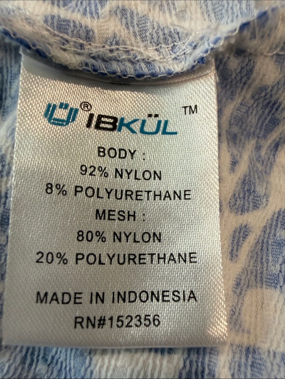 IBKUL Navy and White Long Sleeve Abstract Print Top - Picture 4 of 4